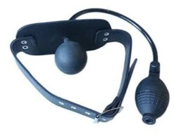 High Quality Bondage Leder Latex Mund Pump Ballon Balll Knebel Mit Aufblasbarem Ballon Und