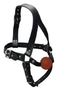 Bondage Leder Harness Ball Mund Knebel Rot In 40mm