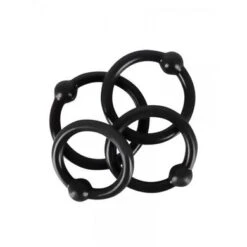 Rebel Silicone Cock Ring Set: Penisring-Set, Schwarz