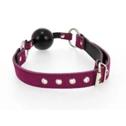 Leder Mundknebel Mit Silikonball - PINK