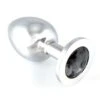 Aluminium-Buttplug Mit Schwarzem Kristall (155g)