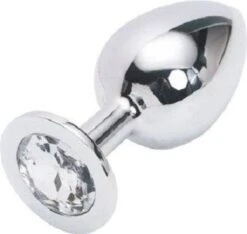 XL 40mm Edelstahl Anal Plug Buttplug Extra Schwer 357g Mit Kristall Klar