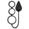 Renegade 3 Ring Circus Large: Penis-/Hodenring Mit Analplug, Schwarz