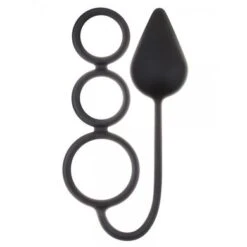 Renegade 3 Ring Circus Large: Penis-/Hodenring Mit Analplug, Schwarz