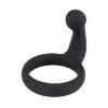Black Velvets Cock Ring: Penisring Mit Perineum-Stimulator, Schwarz