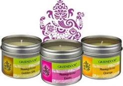 SPAR-SET 3 BIO Massagekerzen Von Greendoor. 300ml. Aus BIO Sojawachs Und Weiteren BIO &Oum