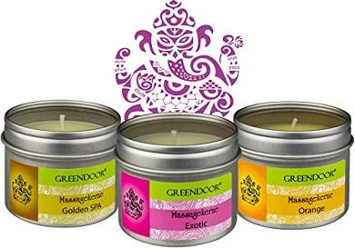 SPAR-SET 3 BIO Massagekerzen Von Greendoor. 300ml. Aus BIO Sojawachs Und Weiteren BIO &Oum 1 SPAR-SET 3 BIO Massagekerzen Von Greendoor. 300ml. Aus BIO Sojawachs Und Weiteren BIO &Oum