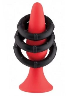 Pash Playful: Analplug Und Penisringe, Rot/schwarz