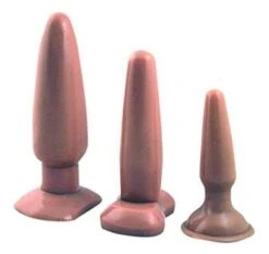 Nanma Vanilla Dip Butt Plug Set 3 Größen (10 Cm. 12.5 Cm. 15 Cm) - Hautfarbe. 1