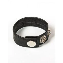 Black Label 3 Snap Leather Cock Ring: Penis- Und Hodenriemen, Schwarz