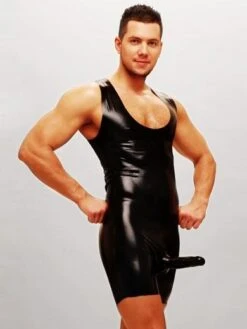 Latex-Body Mit Penis-/Hodenhülle: Master Arnaud, Schwarz