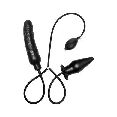 Master Series Deuce Double Penetration Inflatable Dildo+Anal Plug: Dildo Und Analplug Mit 1 Master Series Deuce Double Penetration Inflatable Dildo+Anal Plug: Dildo Und Analplug Mit