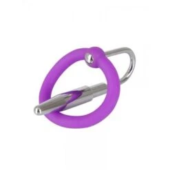 Penisplug: Eichelring Mit Dilator, Lila/silber