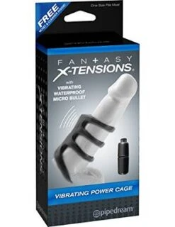 Fantasy X-Tensions By Pipedream PD4136-23 Vibrating Power Cock Cage Penis Extension - Peni