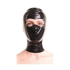 Anita Berg AB4031Z Latexmaske Mit Reißverschluss. Kopfmaske Mund Zu Augen Offen. M S