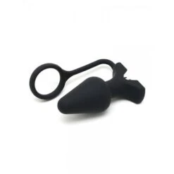 Silikon-Vibroplug Mit Penisring, Schwarz