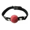 Spartacus Silicone Small Ball Gag Leder Knebel Rot Red 3.8cm 1 1/2"