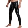 Latex-Leggings Mit Penis-/Hodenhülle, Schwarz